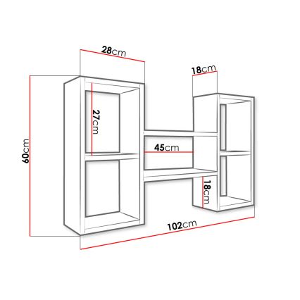 Étagère murale TRIO 60x102 cm blanc