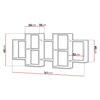 Etagère murale TRIO 65x161 cm chêne sonoma