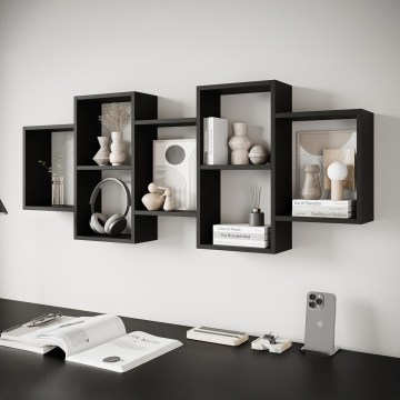 Étagère murale TRIO 65x161 cm noire