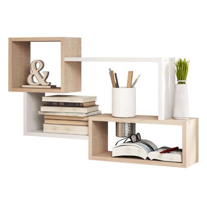 Étagère murale TRIO 87x54x18 cm chêne Sonoma/blanc