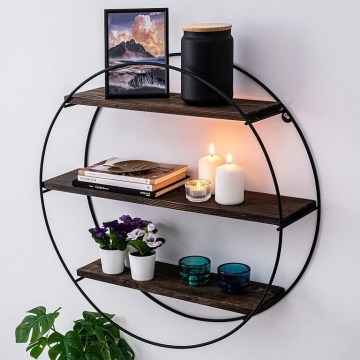 Étagère murale TULIPA 60x15 cm épicéa/noir