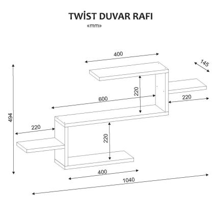 Etagère murale TWIST 49,4x104 cm blanche