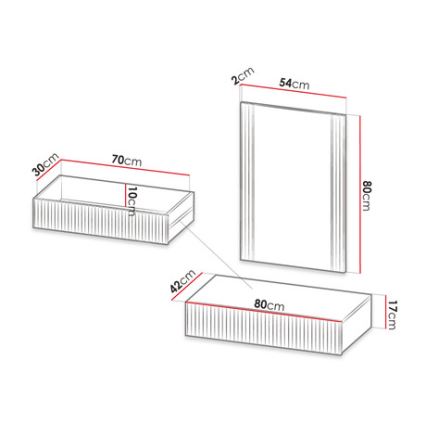 Étagère murale + wall miroir WITH noir
