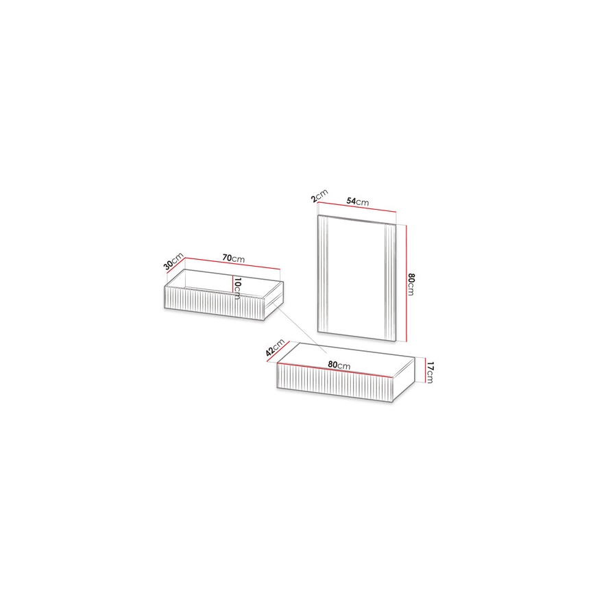 Étagère murale + wall miroir WITH noir