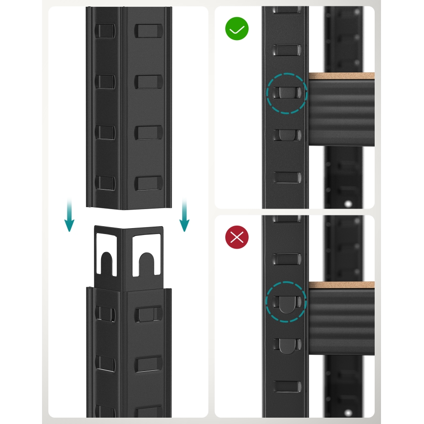 Étagère ORDIFY marron/noir