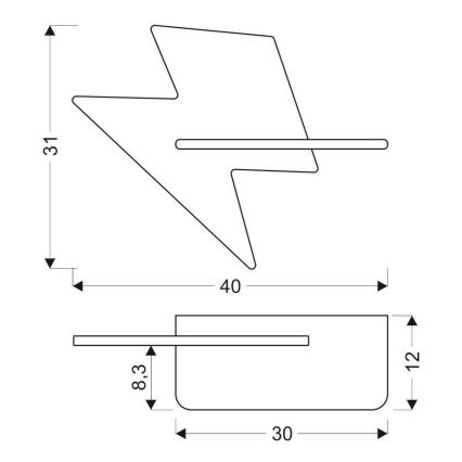 Etagère pour lampe murale d