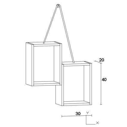 Étagère suspendue PELESENG 60x60 cm blanc