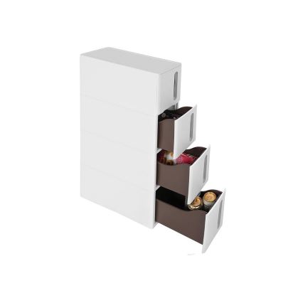 Étagère universelle pour cuisine MARGE blanche/marron
