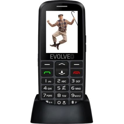 Evolveo - EasyPhone EG 4G, téléphone portable pour seniors, noir