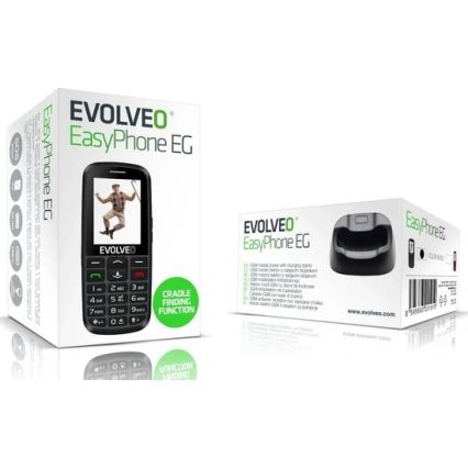 Evolveo - EasyPhone EG 4G, téléphone portable pour seniors, noir