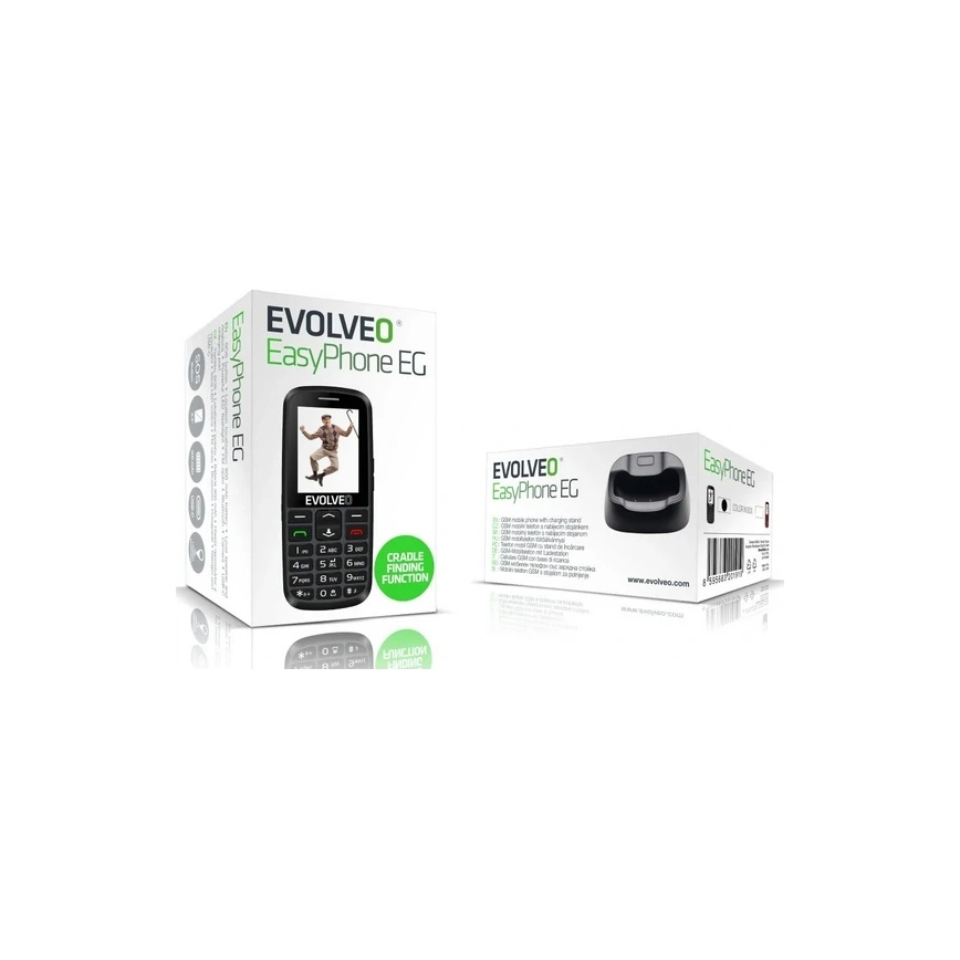 Evolveo - EasyPhone EG 4G, téléphone portable pour seniors, noir