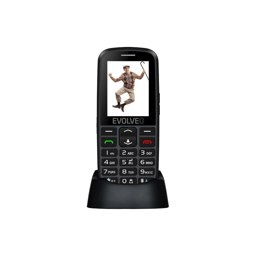Evolveo - EasyPhone EG, téléphone 4G pour seniors, noir