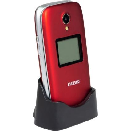 Evolveo - EasyPhone FS téléphone mobile à clapet pour seniors 2,8 rouge