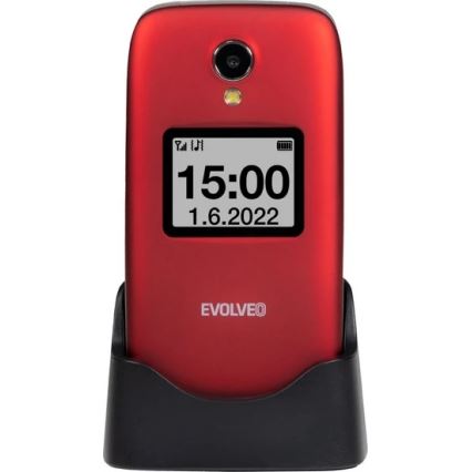 Evolveo - EasyPhone FS téléphone portable à clapet pour seniors 2.8 rouge