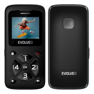 Evolveo - EasyPhone ID, téléphone mobile pour seniors, noir