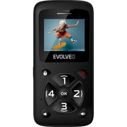 Evolveo - EasyPhone ID téléphone mobile pour seniors, noir
