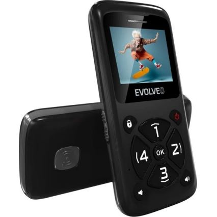 Evolveo - EasyPhone ID téléphone mobile pour seniors, noir
