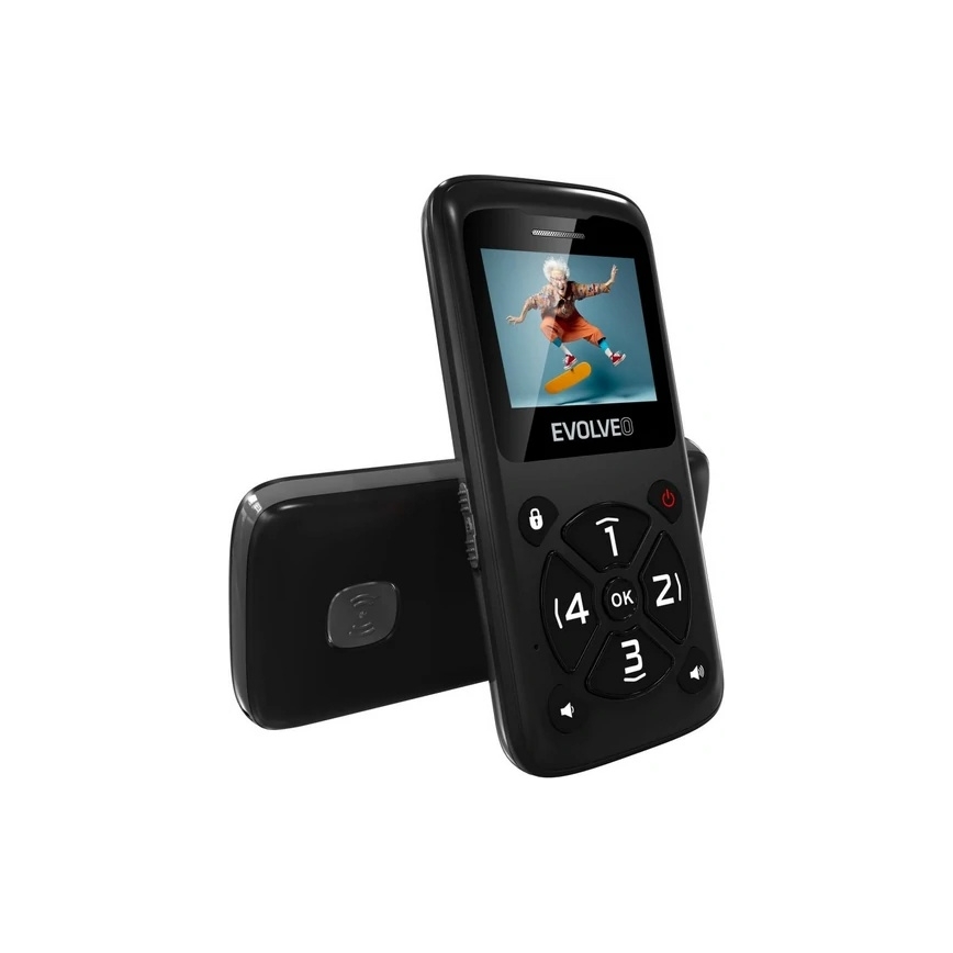 Evolveo - EasyPhone ID téléphone mobile pour seniors, noir