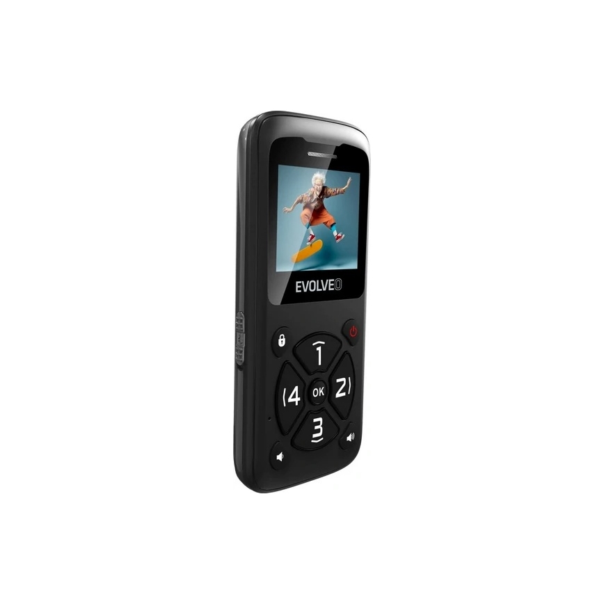 Evolveo - EasyPhone ID téléphone mobile pour seniors, noir