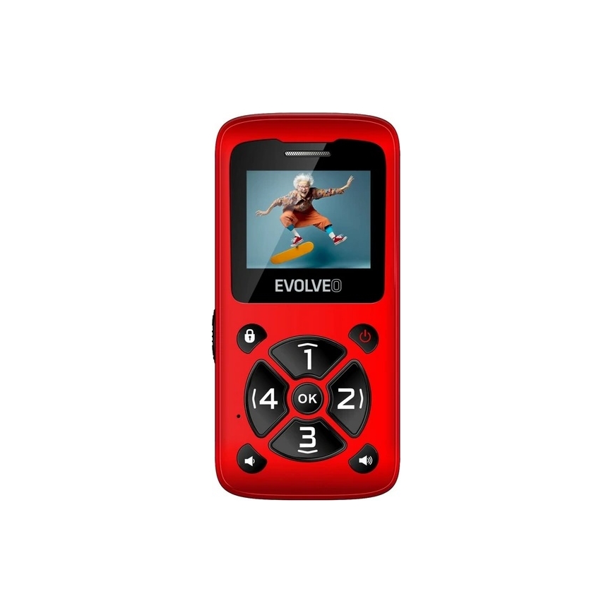 Evolveo - EasyPhone ID, téléphone mobile pour seniors, rouge