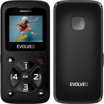 Evolveo - EasyPhone ID, téléphone portable pour seniors, noir