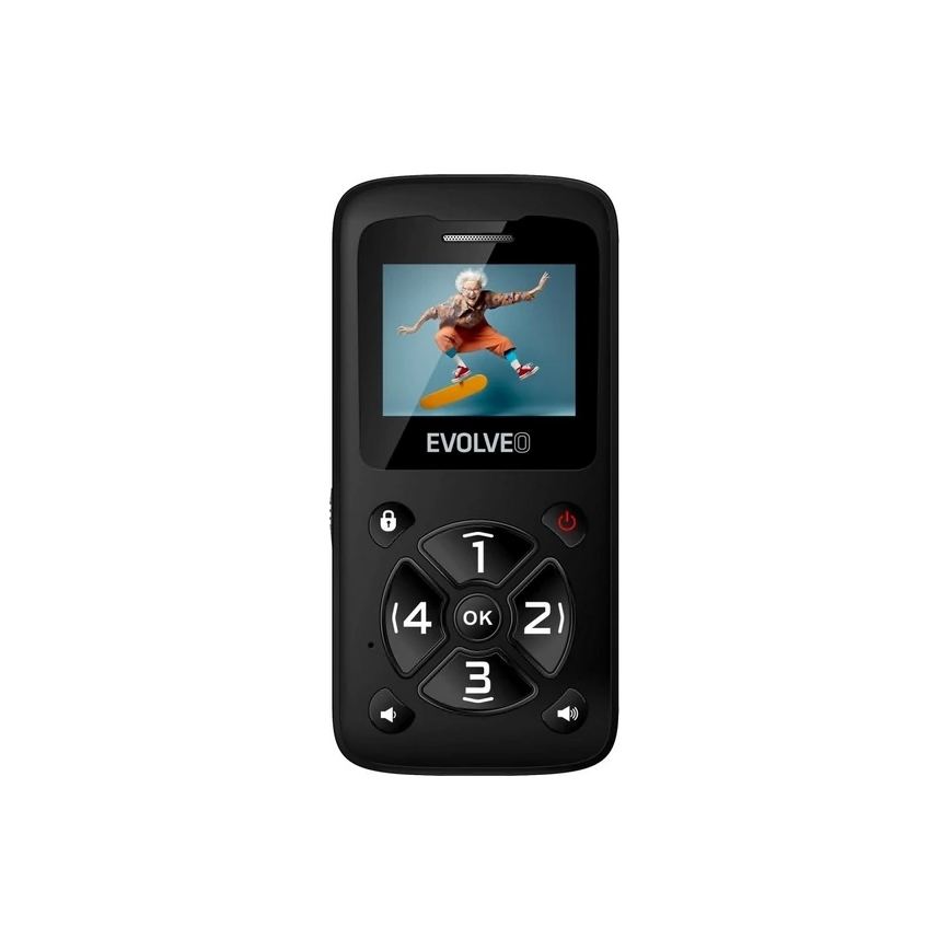 Evolveo - EasyPhone ID, téléphone portable pour seniors, noir