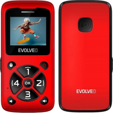 Evolveo - EasyPhone ID, téléphone portable pour seniors, rouge