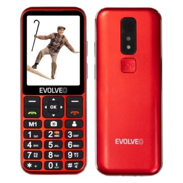 Evolveo - EasyPhone LT 4G téléphone portable pour seniors rouge