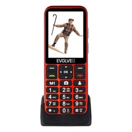 Evolveo - EasyPhone LT 4G téléphone portable pour seniors rouge