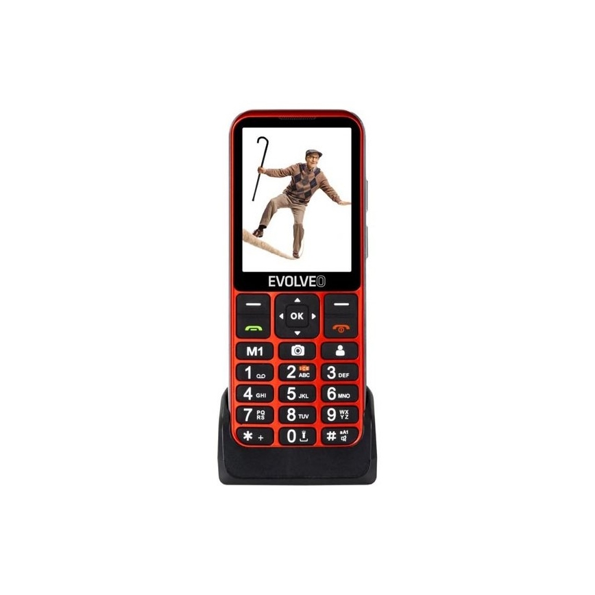 Evolveo - EasyPhone LT 4G téléphone portable pour seniors rouge