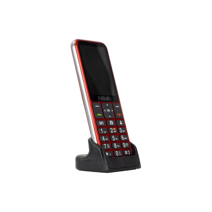 Evolveo - EasyPhone LT 4G téléphone portable pour seniors rouge