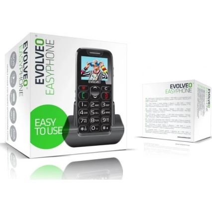 Evolveo - EasyPhone téléphone mobile pour seniors noir