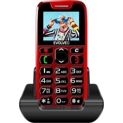 Evolveo - EasyPhone, téléphone portable pour seniors, rouge