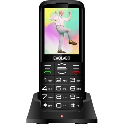 Evolveo - EasyPhone XO, téléphone mobile pour seniors, noir