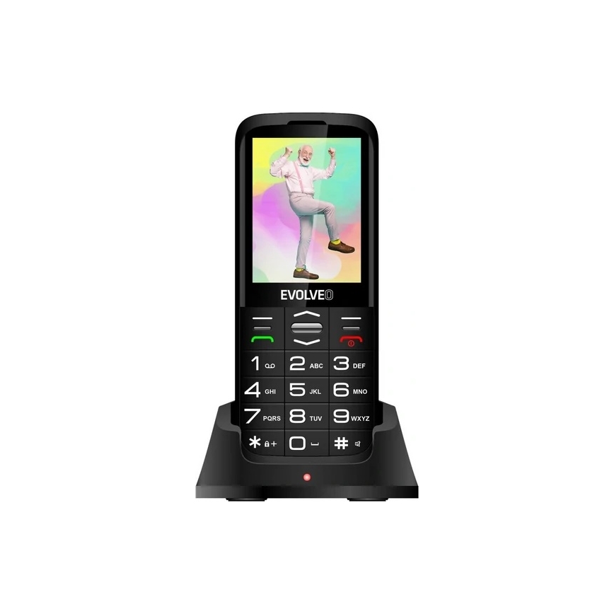 Evolveo - EasyPhone XO, téléphone mobile pour seniors, noir