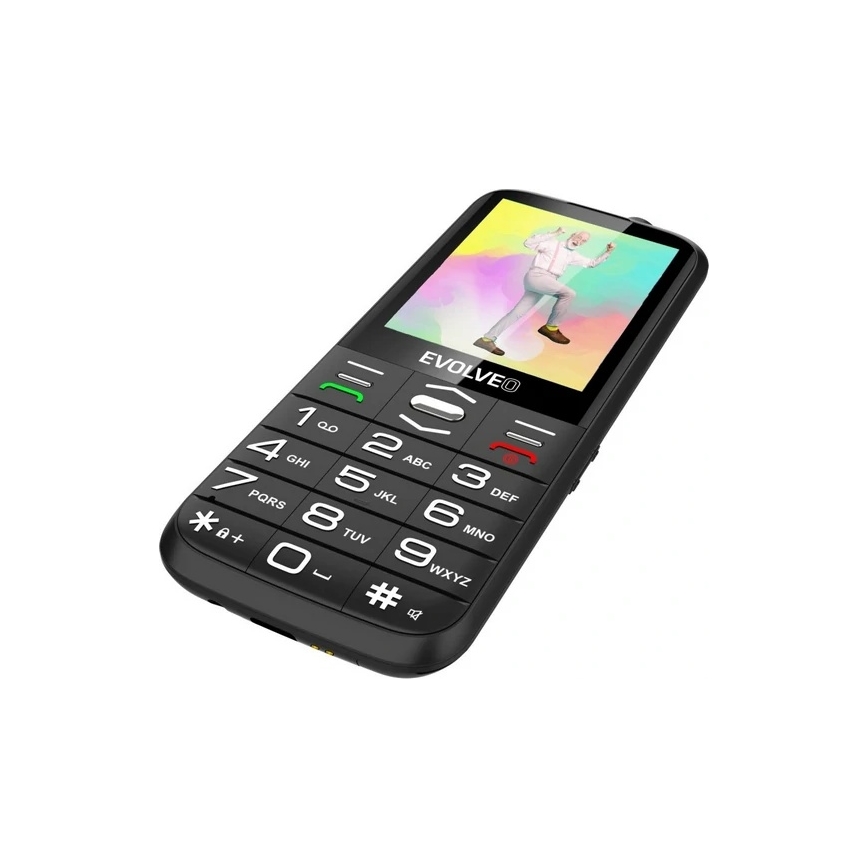Evolveo - EasyPhone XO, téléphone mobile pour seniors, noir