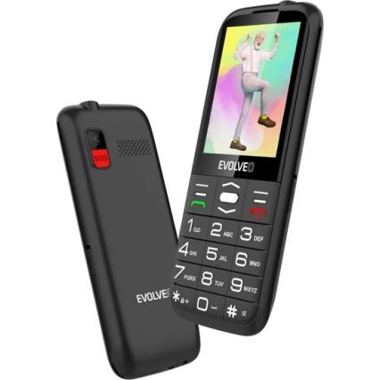 Evolveo - EasyPhone XO, téléphone mobile pour seniors, noir