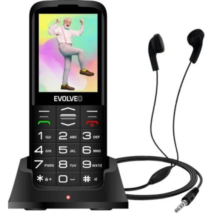 Evolveo - EasyPhone XO, téléphone mobile pour seniors, noir