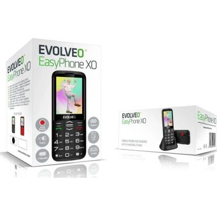 Evolveo - EasyPhone XO, téléphone mobile pour seniors, noir