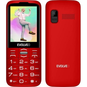 Evolveo - EasyPhone XO, téléphone mobile pour seniors, rouge