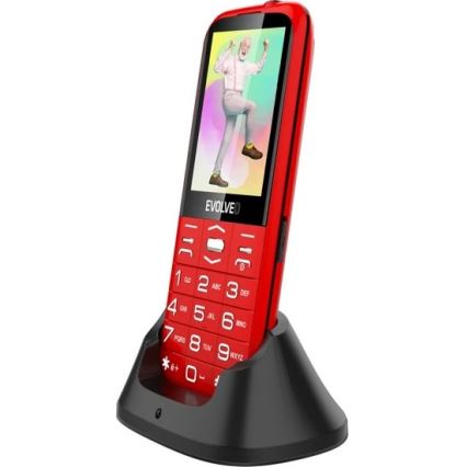 Evolveo - EasyPhone XO, téléphone mobile pour seniors, rouge