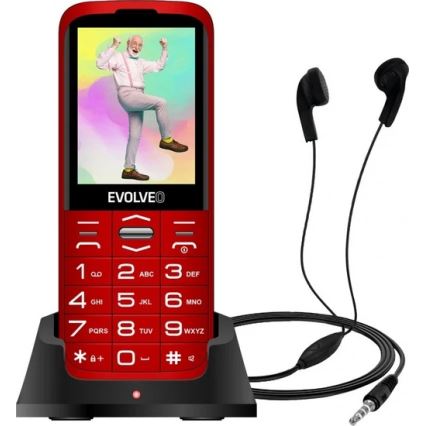 Evolveo - EasyPhone XO, téléphone mobile pour seniors, rouge