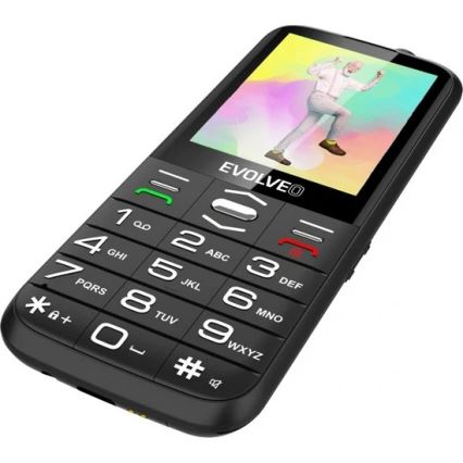 Evolveo - EasyPhone XO, téléphone portable pour seniors, noir