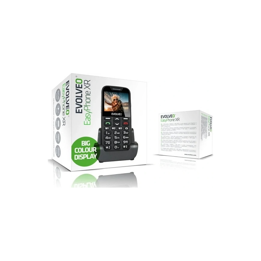 Evolveo - EasyPhone XR 4G téléphone mobile pour seniors noir