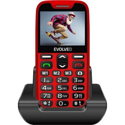 Evolveo - EasyPhone XR 4G téléphone mobile pour seniors rouge