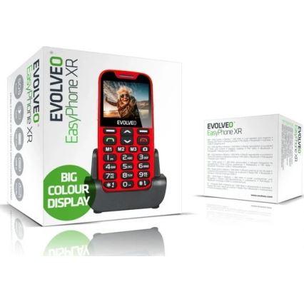 Evolveo - EasyPhone XR 4G téléphone mobile pour seniors rouge