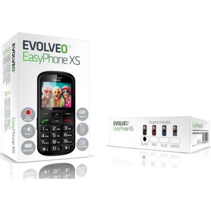 Evolveo - EasyPhone XS, téléphone mobile pour seniors noir