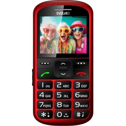 Evolveo - EasyPhone XS, téléphone mobile pour seniors, rouge