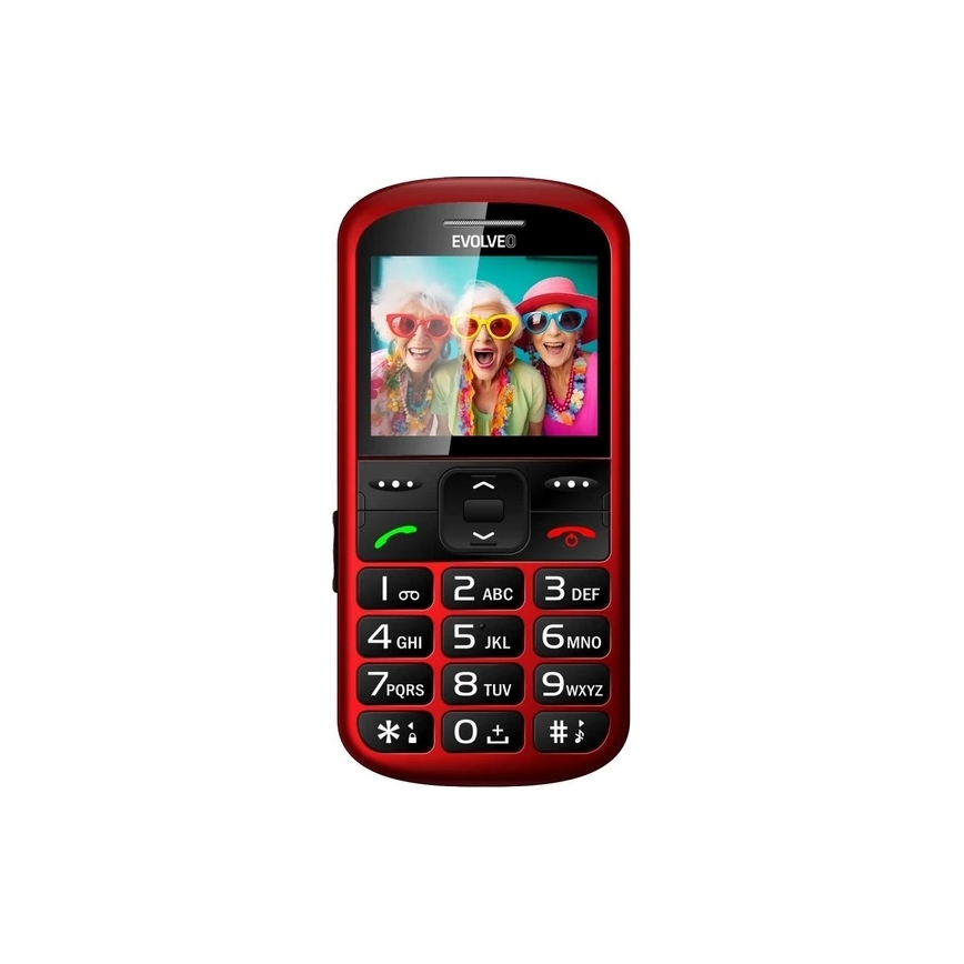Evolveo - EasyPhone XS, téléphone mobile pour seniors, rouge