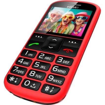 Evolveo - EasyPhone XS, téléphone mobile pour seniors, rouge